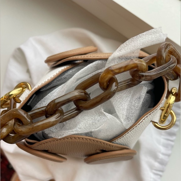 YUZEFI leather Pepper Bag in Cappuccino Bianco, 2 handles - LIKE NEW - Picture 9 of 16